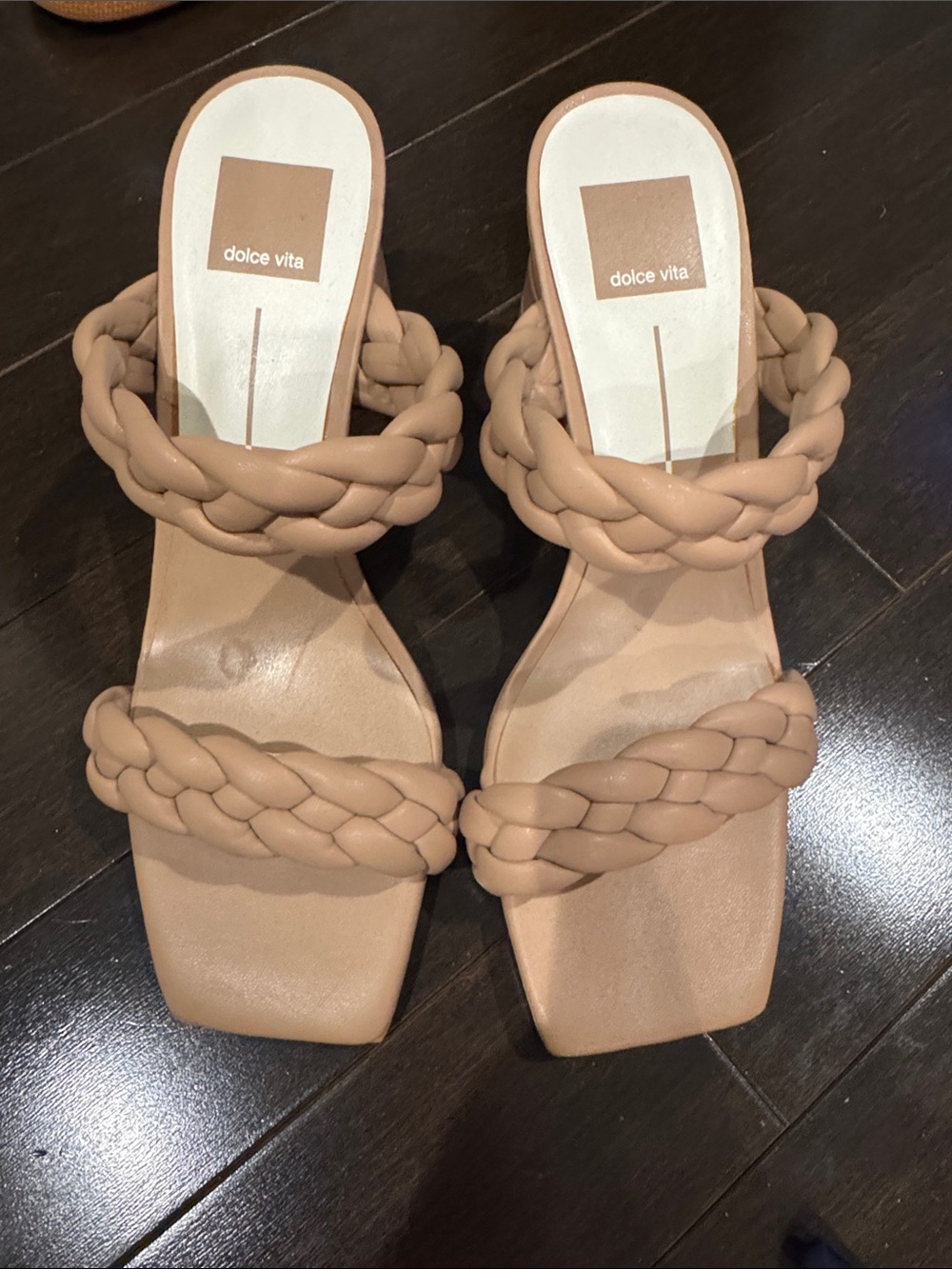 Dolce Vita Braided Slide Mules — Beige Tan